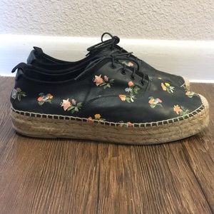 Saint Laurent Flower leather espadrilles 39.5